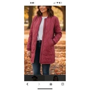 NWT 7 For All Mankind Quilted Oversized Parka Pink Coat Women’s Size M